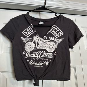 Windsor Motorcycle Tee with Deep V and Tied Up